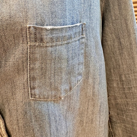 EILEEN Vintage Stonewashed Wash Denim Relaxed Button-Up Shirt Large. - Picture 10 of 14